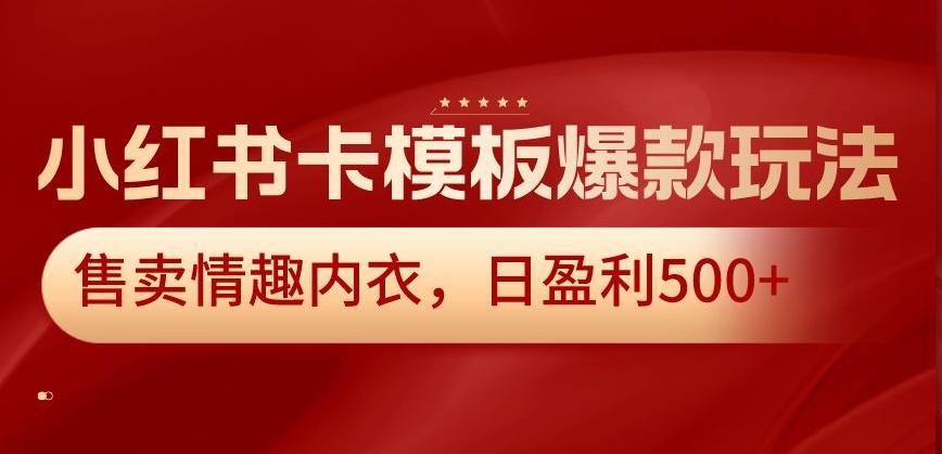 小红书卡模板爆款玩法,售卖情趣内衣,日盈利500+【揭秘】-吾爱云课堂