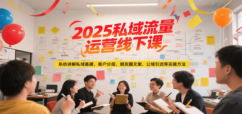 2025私域流量运营线下课,系统讲解私域基建/客户分层/朋友圈文案/公域引流等实操方法-吾爱云课堂