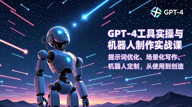 GPT-4工具实操与机器人制作实战课:提示词优化、场景化写作、机器人定制,从使用到创造-吾爱云课堂