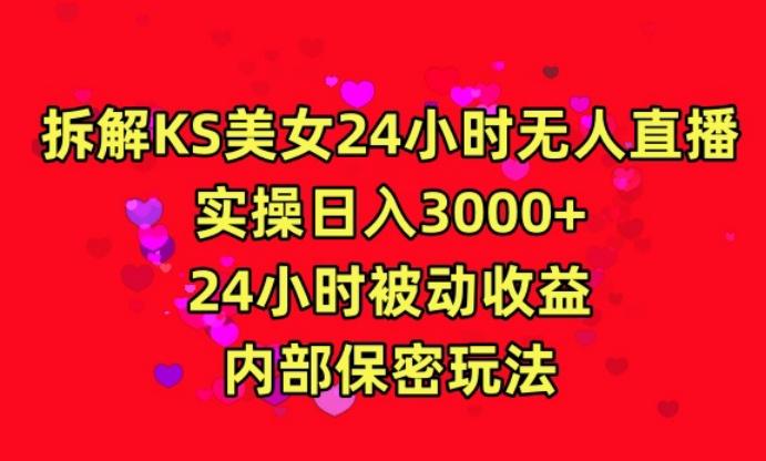 利用快手24小时无人美女直播，实操日入3000，24小时被动收益，内部保密玩法【揭秘】-吾爱云课堂