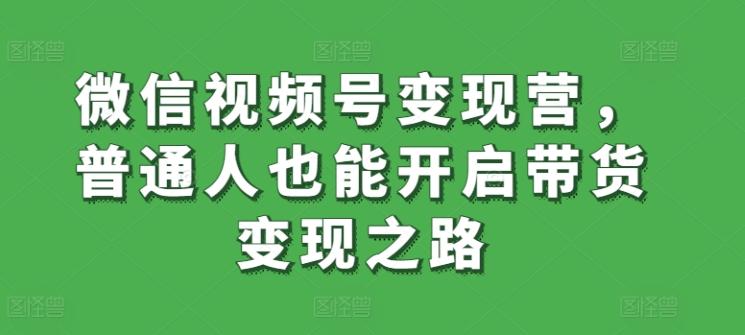 微信视频号变现营，普通人也能开启带货变现之路-吾爱云课堂