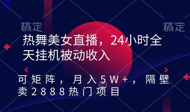 热舞美女直播，24小时全天挂机被动收入，可矩阵，月入5W+，隔壁卖2888热门项目【揭秘】-吾爱云课堂