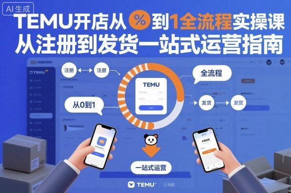 TEMU开店从0到1全流程实操课，从注册到发货一站式运营指南-吾爱云课堂