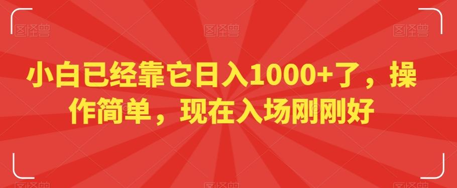 小白已经靠它日入1000+了,操作简单,现在入场刚刚好【揭秘】-吾爱云课堂