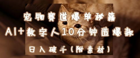 宠物赛道爆单秘籍:AI+数字人10分钟造爆款,日入1k-吾爱云课堂