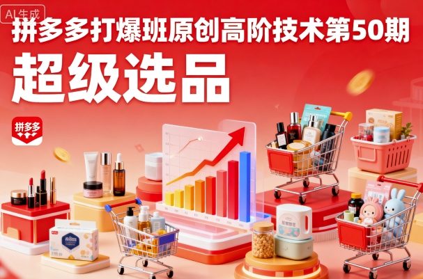 拼多多打爆班原创高阶技术第50期,超级选品-吾爱云课堂