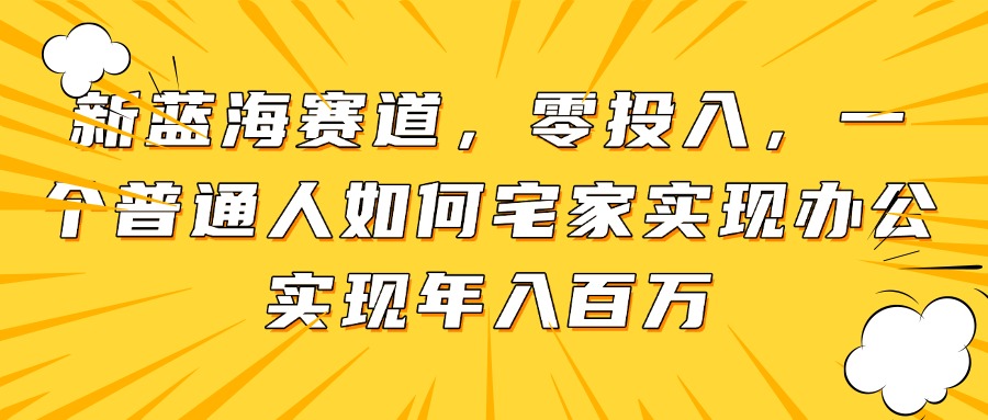 新蓝海赛道,零投入,一个普通人如何宅家办公实现年入百万-吾爱云课堂