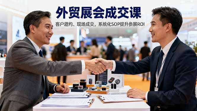 外贸展会成交课，含目标制定、客户邀约、现场成交，系统化SOP提升参展ROI-吾爱云课堂