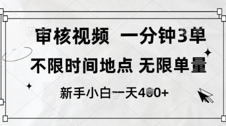 审核视频,10秒一单,不限时间,不限单量,新人小白一天4张+【揭秘】-吾爱云课堂