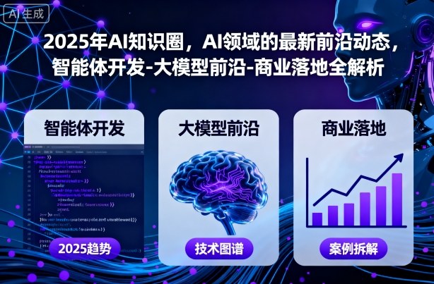 2025年AI知识圈,AI领域的最新前沿动态,智能体开发-大模型前沿-商业落地全解析-吾爱云课堂