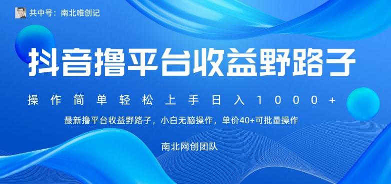 最新撸抖音平台收益野路子,操作简单,单价高,小白可无脑操作可日入1000+-吾爱云课堂