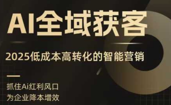 AI全域获客实训营,2025低成本高转化的智能营销,精准找客,高效营销-吾爱云课堂