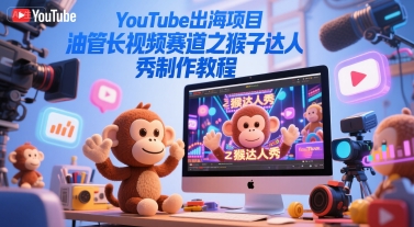 YouTube出海项目,油管长视频赛道之猴子达人秀制作教程-吾爱云课堂