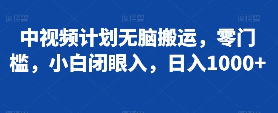 中视频计划无脑搬运,零门槛,小白闭眼入,日入1000+-吾爱云课堂