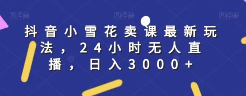 抖音小雪花卖课最新玩法,24小时无人直播,日入3000+【揭秘】-吾爱云课堂