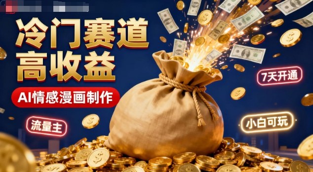 公众号冷门赛道,用AI做情感漫画,7天开通流量主,操作简单,小白可玩-吾爱云课堂