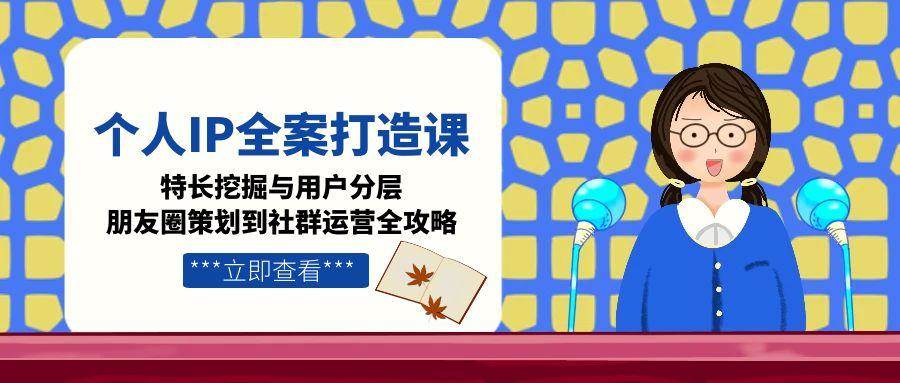 个人IP全案打造课,特长挖掘与用户分层,朋友圈策划到社群运营全攻略-吾爱云课堂