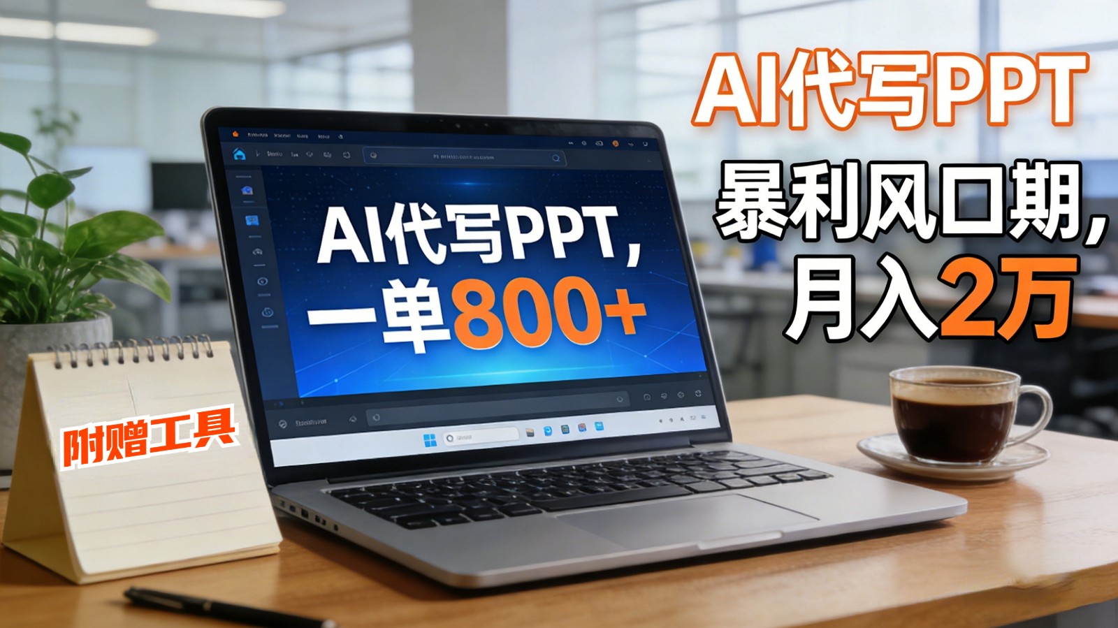 AI 代写做 PPT！一单狂赚 800+，风口期月入 2 万(工具 + 提示词直接送)-吾爱云课堂