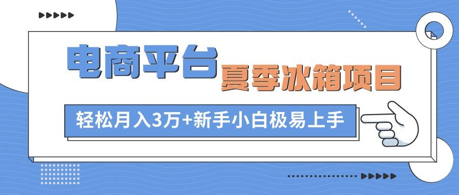 电商平台夏季冰箱项目,轻松月入3万+,新手小白极易上手-吾爱云课堂