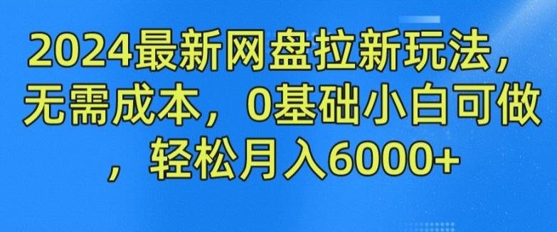 2024最新网盘拉新玩法，无需成本，0基础小白可做，轻松月入6000+【揭秘】-吾爱云课堂