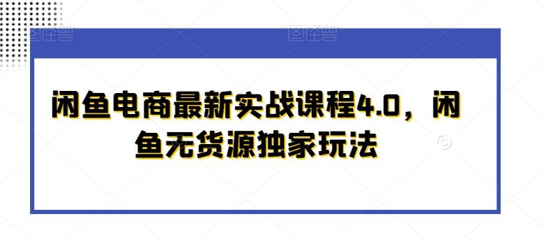 闲鱼电商最新实战课程4.0，闲鱼无货源独家玩法-吾爱云课堂