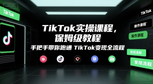 TikTok实操课程,保姆级教程,手把手带你跑通TikTok变现全流程-吾爱云课堂