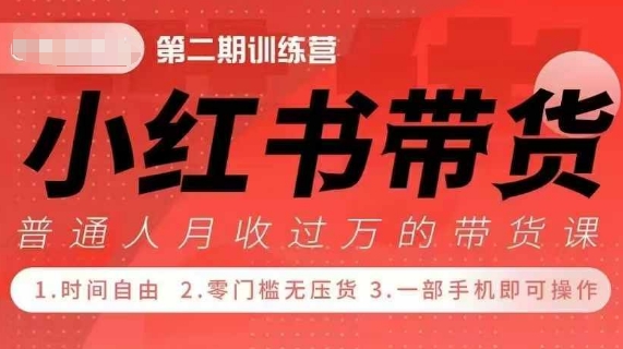 小Red书带货42天训练营 2.0版，宝妈+自由职+上班族+大学生，提高副业收入的大红利项目-吾爱云课堂