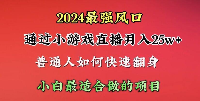 (10020期)2024年最强风口,通过小游戏直播月入25w+单日收益5000+小白最适合做的项目-吾爱云课堂