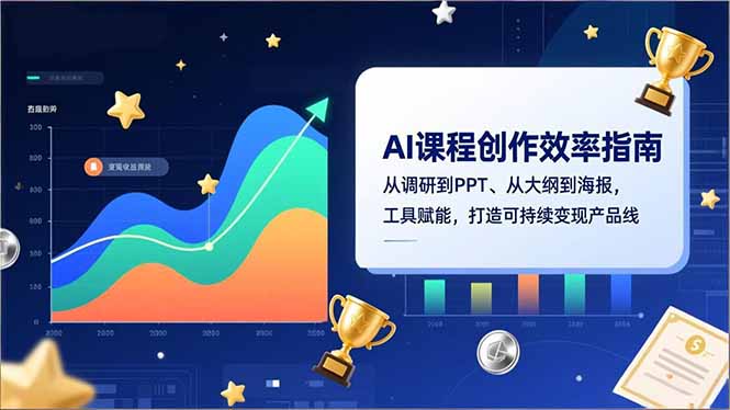 AI课程创作效率指南，从调研到PPT、从大纲到海报，工具赋能，打造可持续变现产品线-吾爱云课堂