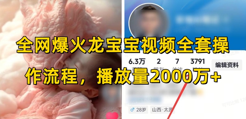 全网爆火龙宝宝视频全套操作流程,播放量2000万+-吾爱云课堂