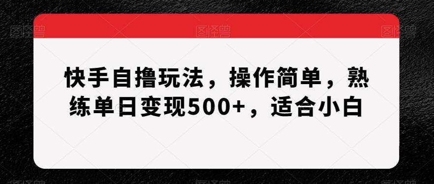 快手自撸玩法,操作简单,熟练单日变现500+,适合小白【揭秘】-吾爱云课堂
