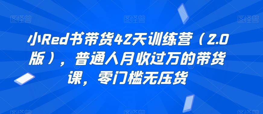 小Red书带货42天训练营(2.0版),普通人月收过万的带货课,零门槛无压货-吾爱云课堂