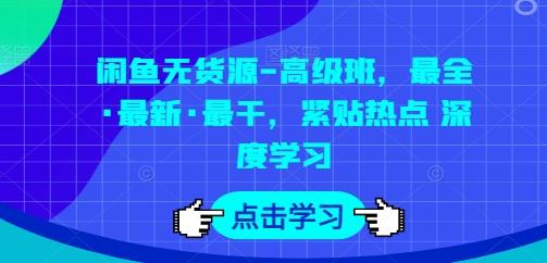 闲鱼无货源-高级班，最全·最新·最干，紧贴热点 深度学习-吾爱云课堂