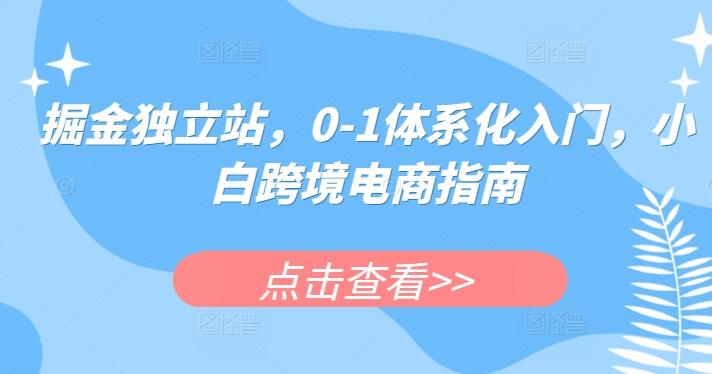 掘金独立站,0-1体系化入门,小白跨境电商指南-吾爱云课堂