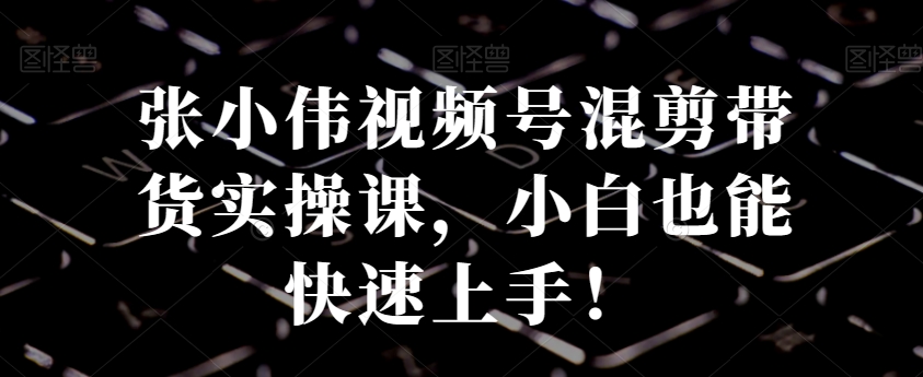 张小伟视频号混剪带货实操课,小白也能快速上手!-吾爱云课堂