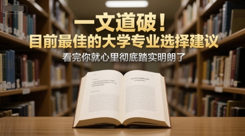 付费文章:一文道破!目前最佳的大学专业选择建议,看完你就心里彻底踏实明朗了-吾爱云课堂