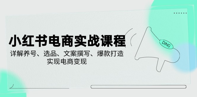 小红书电商实战课程,详解养号、选品、文案撰写、爆款打造,实现电商变现-吾爱云课堂