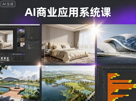 AI商业应用系统课,室内-软装-建筑-景观,智能设计+效果图+动画画实战-吾爱云课堂