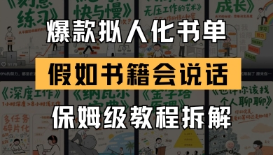 最新爆款拟人化书单玩法，假如书籍会说话，保姆级教程-吾爱云课堂