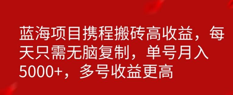 携程搬砖项目,只需每天无脑复制,月入5000+-吾爱云课堂