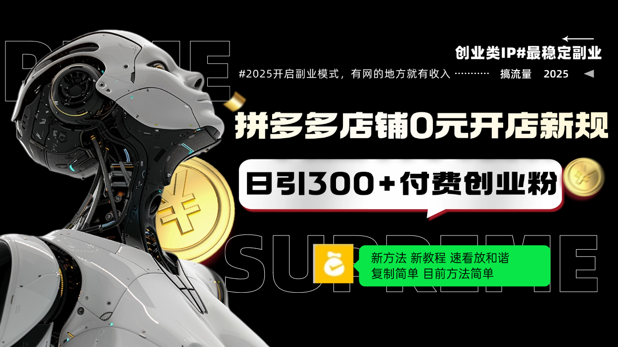拼多多店铺0元开店新规,日引300+付费创业粉,目前方法简单复制粘贴可矩阵-吾爱云课堂