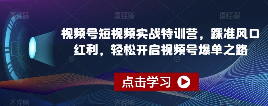 视频号短视频实战特训营,踩准风口红利,轻松开启视频号爆单之路-吾爱云课堂