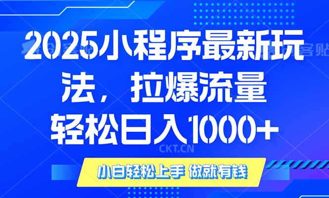 2025年小程序最新玩法,流量直接拉爆,单日稳定变现1000+-吾爱云课堂