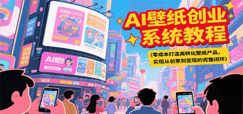 AI壁纸创业系统教程，零成本打造高转化壁纸产品，实现从创意到变现的完整闭环-吾爱云课堂