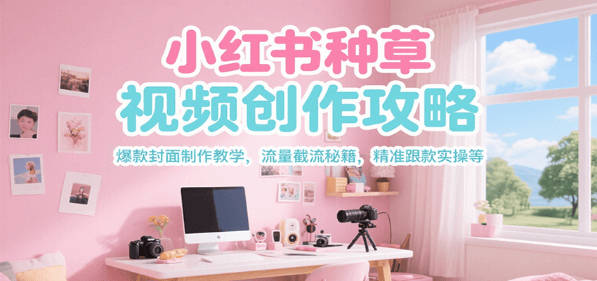 小红书种草视频创作攻略，爆款封面制作教学 ，流量截流秘籍 ，精准跟款实操等-吾爱云课堂
