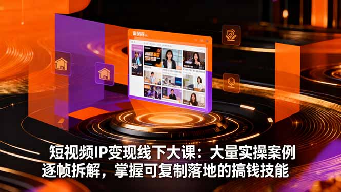 短视频IP变现线下大课:大量实操案例逐帧拆解,掌握可复制落地的搞钱技能-吾爱云课堂