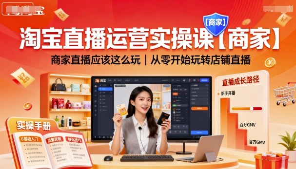 淘宝直播运营实操课【商家】，商家直播应该这么玩，从零开始玩转店铺直播-吾爱云课堂