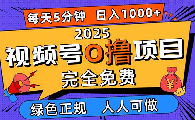 2025视频号0撸项目,5分钟一个号,日入1000+,人人可做-吾爱云课堂
