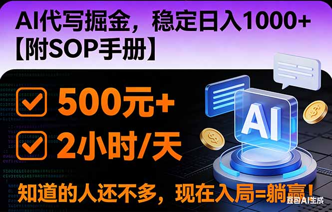 2026风口项目,AI代写掘金，稳定日入1000+，掌握核心技能【附SOP手册】-吾爱云课堂