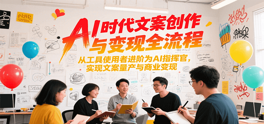 AI时代文案创作与变现全流程,从工具使用者进阶为AI指挥官,实现文案量产与商业变现-吾爱云课堂